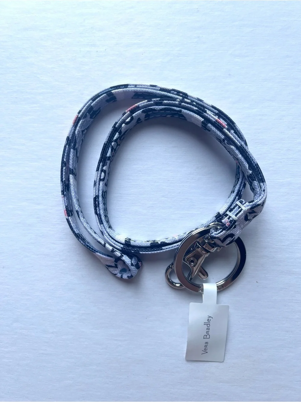 Vera Bradley Lighten Up Floral Lanyard in Lisbon Medallion Key Ring NWT